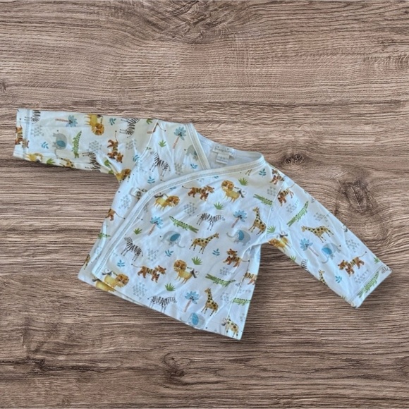 Kissy Kissy Safari Animals Cardigan Pima Cotton Baby Boy Size 6-9M - Picture 1 of 5